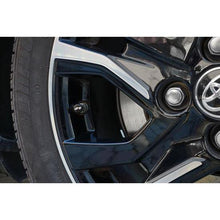 Afbeelding in Gallery-weergave laden, Simoni Racing ventieldoppen Zwart + Aluminium Ringen 4 stuks