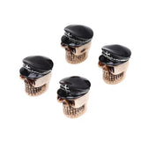 DTouch ventieldoppen Black General Skull zwart/beige 4 stuks