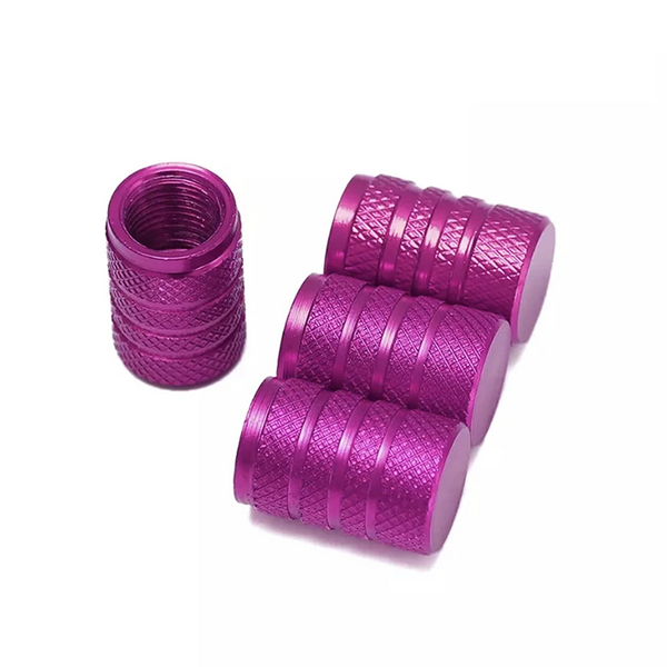 12 Stuks Ventieldoppen Voor Auto - Aluminium, 10.5x17.5 Mm - Zwart, Paars En Grijs - Universele Stofdoppen Met Antislip Textuur