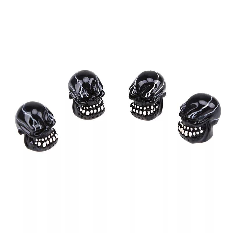 DTouch ventieldoppen Black Skull zwart 4 stuks