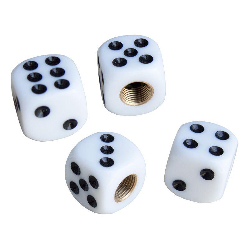 Simoni Racing ventieldoppen White Dice Wit/Zwart 4 stuks