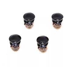 Afbeelding in Gallery-weergave laden, DTouch ventieldoppen Black General Skull zwart/beige 4 stuks