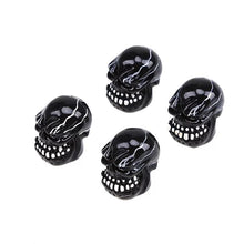 Afbeelding in Gallery-weergave laden, DTouch ventieldoppen Black Skull zwart 4 stuks