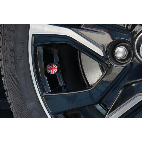 Simoni Racing ventieldoppen UK Flag Wit/Blauw/Rood 4 stuks