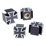 Simoni Racing ventieldoppen Black Cross Zwart/Wit 4 stuks
