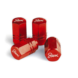 Simoni Racing ventieldoppen Exagonal Rood 4 stuks