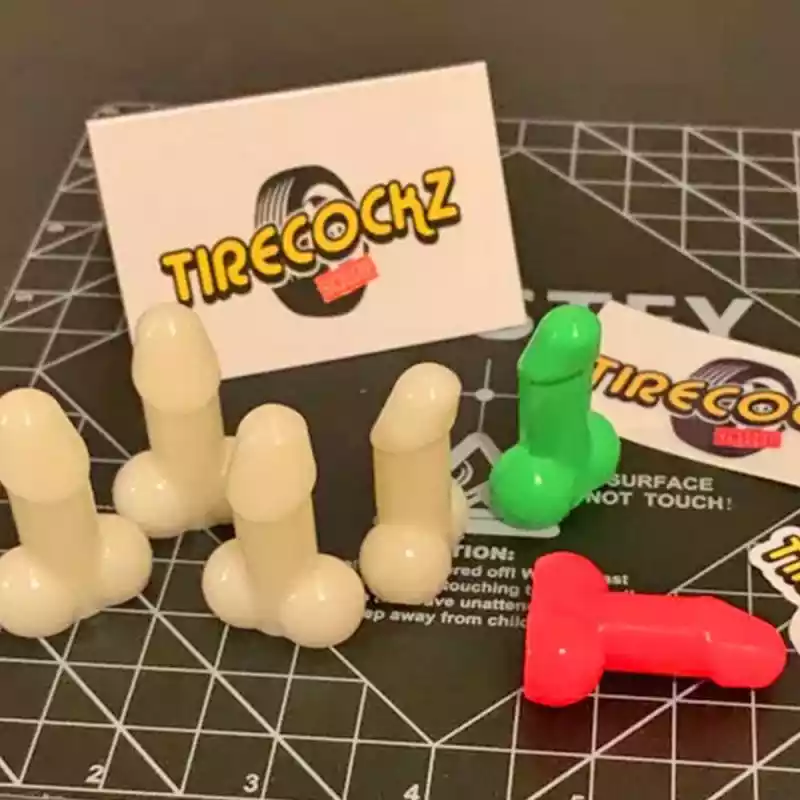 Tirecockz ventieldoppen cover penis / piemel siliconen 4 stuks zwart