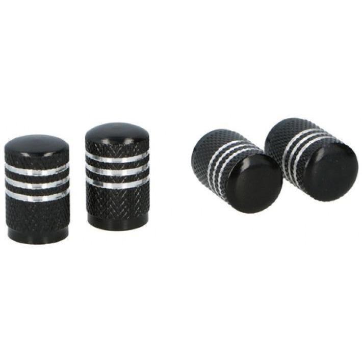 Dunlop ventieldoppen AV aluminium zwart 4 stuks