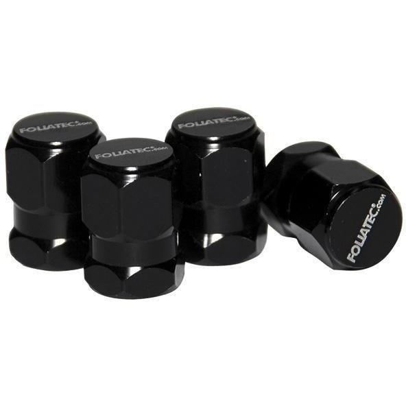 Foliatec ventieldoppen AirCaps Hexagon aluminium zwart 4 stuks