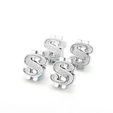 TT-products ventieldoppen Dollar sign zilver 4 stuks