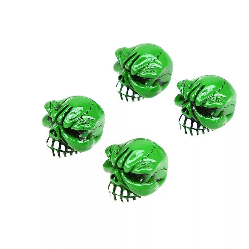 DTouch ventieldoppen Angry Green Skull groen 4 stuks