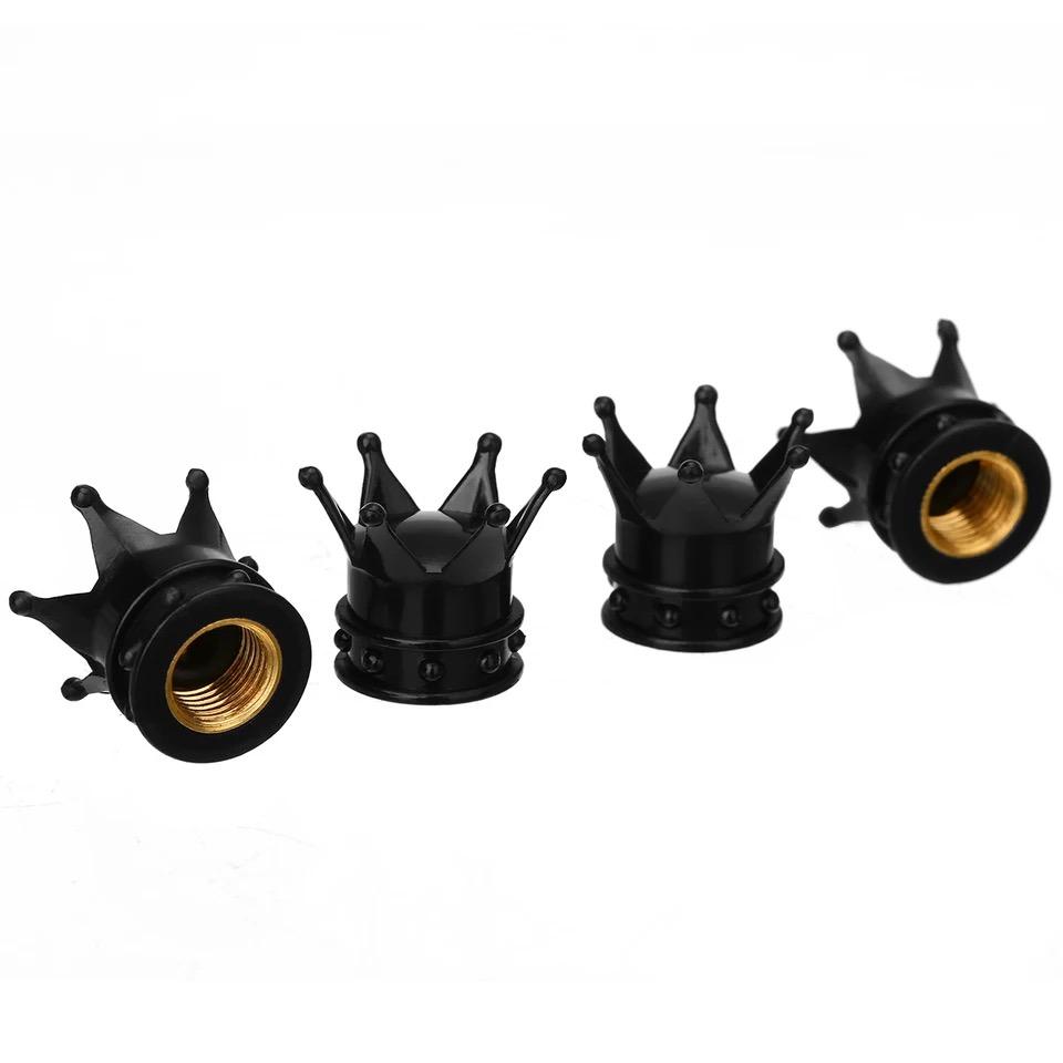 TT-products ventieldoppen Black Crown zwart 4 stuks