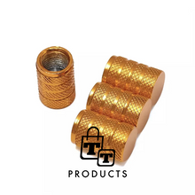 Afbeelding in Gallery-weergave laden, TT-products ventieldoppen 3-rings Gold aluminium 4 stuks goud