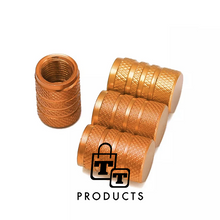 Afbeelding in Gallery-weergave laden, TT-products ventieldoppen 3-rings Orange aluminium 4 stuks oranje