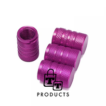 Afbeelding in Gallery-weergave laden, TT-products ventieldoppen 3-rings Purple aluminium 4 stuks paars