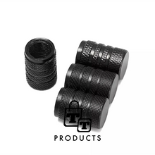Afbeelding in Gallery-weergave laden, TT-products ventieldoppen 3-rings Black aluminium 4 stuks zwart