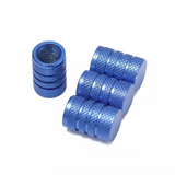TT-products ventieldoppen 3-rings Blue aluminium 4 stuks blauw