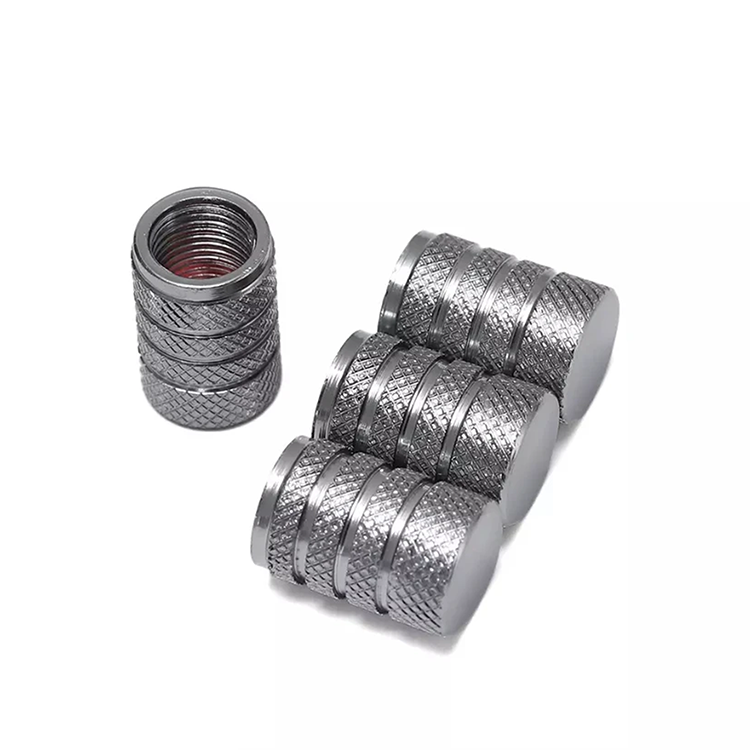 TT-products ventieldoppen 3-rings Grey aluminium 4 stuks grijs