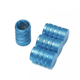 TT-products ventieldoppen 3-rings Light Blue aluminium 4 stuks lichtblauw