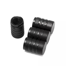 TT-products ventieldoppen 3-rings Black aluminium 4 stuks zwart