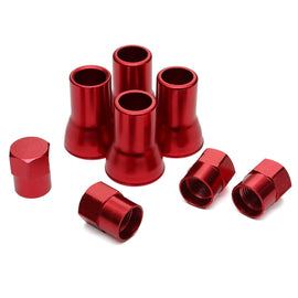 TT-products ventieldoppen Complete TR413 Red aluminium 8-delig Rood