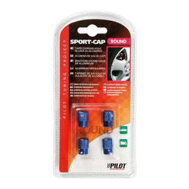 Lampa Round geanodiseerd aluminium ventieldopjes 4 stuks blauw