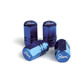 Simoni Racing ventieldoppen Exagonal Blauw 4 stuks