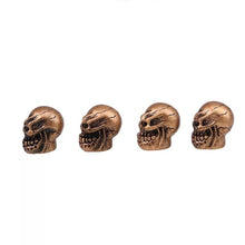 Afbeelding in Gallery-weergave laden, DTouch ventieldoppen Gold Skull goud 4 stuks