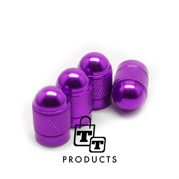TT-products ventieldoppen Purple Bullets aluminium 4 stuks paars