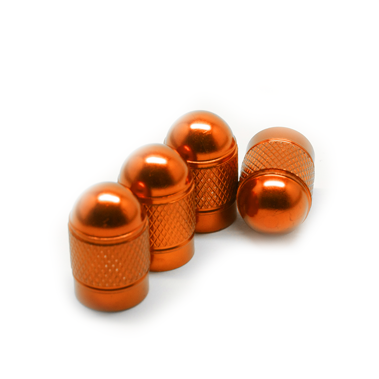 TT-products ventieldoppen Orange Bullets aluminium 4 stuks oranje