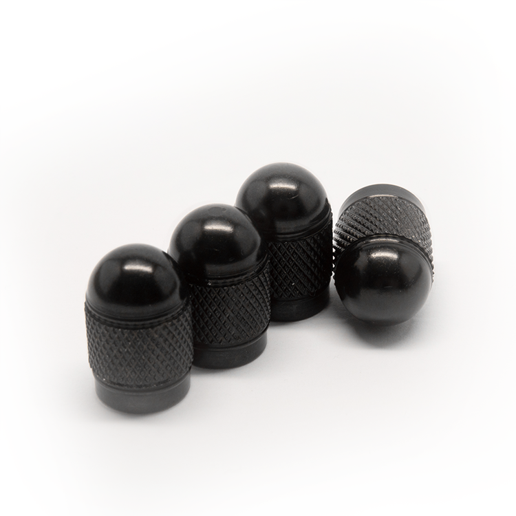 TT-products ventieldoppen Black Bullets aluminium 4 stuks zwart