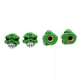 DTouch ventieldoppen Angry Green Skull groen 4 stuks