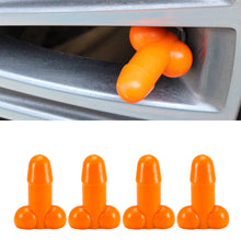 Afbeelding in Gallery-weergave laden, Tirecockz ventieldoppen cover penis / piemel siliconen 4 stuks oranje