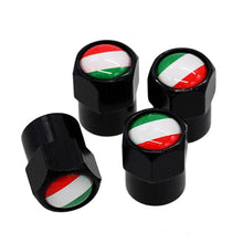 Afbeelding in Gallery-weergave laden, TT-products ventieldoppen aluminium Italiaanse vlag zwart 4 stuks