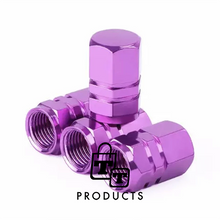 Afbeelding in Gallery-weergave laden, TT-products ventieldopppen hexagon purple aluminium 4 stuks paars