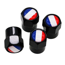 Afbeelding in Gallery-weergave laden, TT-products ventieldoppen aluminium Franse vlag zwart 4 stuks