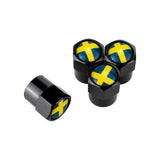 TT-products ventieldoppen aluminium Zweedse vlag zwart 4 stuks