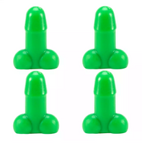 Afbeelding in Gallery-weergave laden, Tirecockz ventieldoppen cover penis / piemel siliconen 4 stuks groen