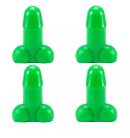 Tirecockz ventieldoppen cover penis / piemel siliconen 4 stuks groen