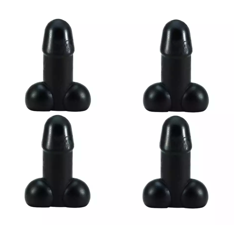 Tirecockz ventieldoppen cover penis / piemel siliconen 4 stuks zwart