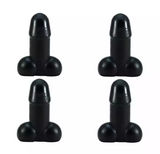Tirecockz ventieldoppen cover penis / piemel siliconen 4 stuks zwart