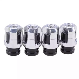 TT-products ventieldoppen Screw-on Silver aluminium 4 stuks zilver