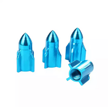 Afbeelding in Gallery-weergave laden, TT-products ventieldoppen Light Blue Rockets aluminium 4 stuks lichtblauw
