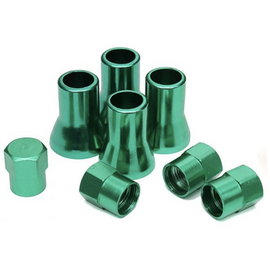 TT-products ventieldoppen complete TR413 Green aluminium 8-delig groen