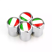 Afbeelding in Gallery-weergave laden, TT-products ventieldoppen aluminium Italiaanse vlag zilver 4 stuks