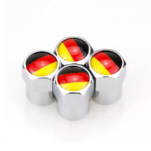 Afbeelding in Gallery-weergave laden, TT-products ventieldoppen aluminium Duitse vlag zilver 4 stuks