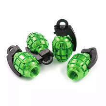 Afbeelding in Gallery-weergave laden, TT-products ventieldoppen Green Grenades handgranaat 4 stuks groen