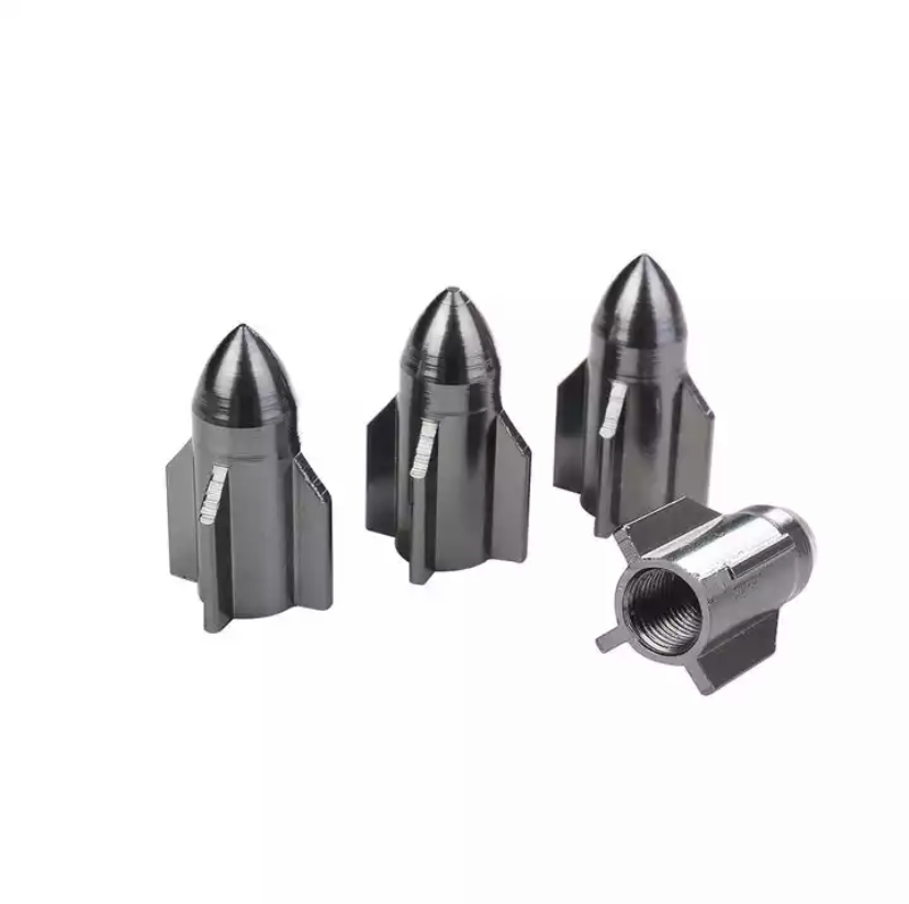 TT-products ventieldoppen Grey Rockets aluminium 4 stuks grijs