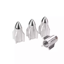 Afbeelding in Gallery-weergave laden, TT-products ventieldoppen Silver Rockets aluminium 4 stuks zilver