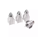 TT-products ventieldoppen Silver Rockets aluminium 4 stuks zilver